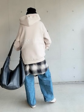 「アイテム（ニットキャップ/ビーニー）」を使った、なな☺︎さん（レディース・155cm）の冬コーディネート