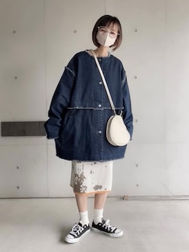 「マーブル柄」｜なな☺︎さん（レディース・155cm）の冬コーディネート
