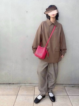 「ミニショルダー」｜「アイテム（ブルゾン）」を使った、なな☺︎さん（レディース・155cm）の冬コーディネート