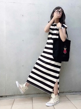 「STYLE DELI（スタイルデリ）のアイテム（アクセサリー）」を使った、なな☺︎さん（レディース・155cm）の夏コーディネート