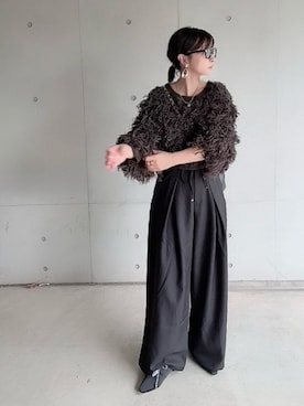 「アイテム（スラックス）」を使った、なな☺︎さん（レディース・155cm）の秋コーディネート