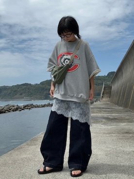 「アイテム（スウェット）」を使った、なな☺︎さん（レディース・155cm）の春コーディネート