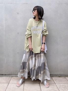 「coca（ANDEX shoes product）（コカ）のアイテム（サンダル）」を使った、なな☺︎さん（レディース・155cm）の春コーディネート