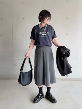 「アイテム（ローファー）」を使った、なな☺︎さん（レディース・155cm）の夏コーディネート