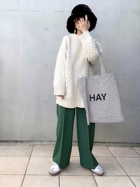 「WC（ダブル シー）のアイテム（帽子）」を使った、なな☺︎さん（レディース・155cm）の秋コーディネート