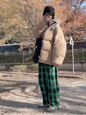 「アイテム（帽子）」を使った、なな☺︎さん（レディース・155cm）の秋コーディネート