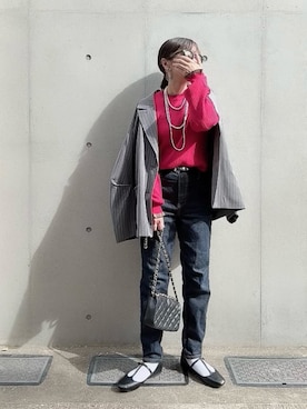「アイテム（セットアップ）」を使った、なな☺︎さん（レディース・155cm）の秋コーディネート