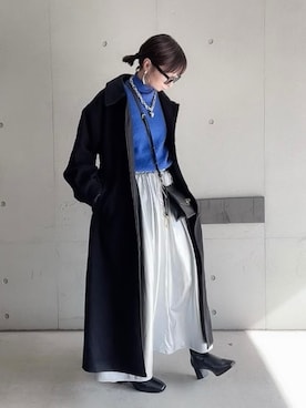 「select MOCA（セレクトモカ）のアイテム（ステンカラーコート）」を使った、なな☺︎さん（レディース・155cm）の秋コーディネート