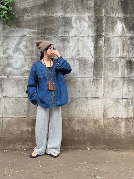 「GU（ジーユー）のアイテム（帽子）」を使った、なな☺︎さん（レディース・155cm）の春コーディネート