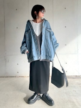 「アイテム（スカート）」を使った、なな☺︎さん（レディース・155cm）の春コーディネート