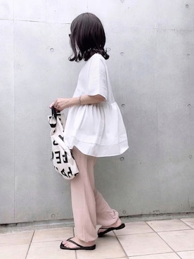「アイテム（スウェットパンツ）」を使った、なな☺︎さん（レディース・155cm）の夏コーディネート