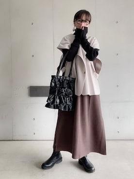 「florist」｜「アイテム（ワンピース/ドレス）」を使った、なな☺︎さん（レディース・155cm）の冬コーディネート