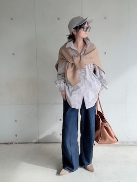 「アイテム（キャップ）」を使った、なな☺︎さん（レディース・155cm）の秋コーディネート