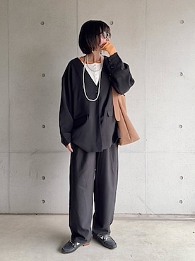 「アイテム（ノーカラージャケット）」を使った、なな☺︎さん（レディース・155cm）の春コーディネート