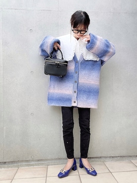 「CENE（セネ）の【CENE】セネ/ ビッククロスリング（リング）」を使った、なな☺︎さん（レディース・155cm）の秋コーディネート