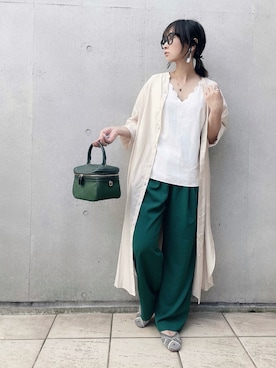 「アーバンリサーチ」｜「アイテム（シャツワンピース）」を使った、なな☺︎さん（レディース・155cm）の夏コーディネート