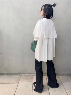 「足長効果」｜「アイテム（アクセサリー）」を使った、なな☺︎さん（レディース・155cm）の冬コーディネート