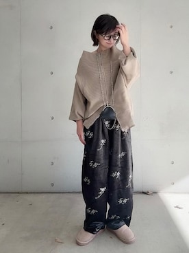 「アイテム（スリッポン）」を使った、なな☺︎さん（レディース・155cm）の冬コーディネート