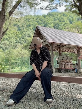 「アイテム（帽子）」を使った、なな☺︎さん（レディース・155cm）の夏コーディネート
