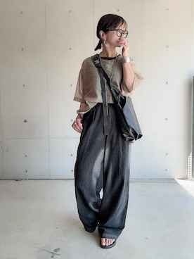 「アイテム（ベルト）」を使った、なな☺︎さん（レディース・155cm）の秋コーディネート