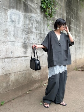 「レースキャミソール」｜なな☺︎さん（レディース・155cm）の春コーディネート