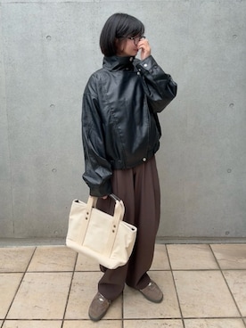 「PUMA(プーマ)のアイテム」を使った、なな☺︎さん(レディース・155cm)の秋コーディネート