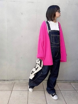 「something_jean」｜「アイテム（オールインワン・サロペット）」を使った、なな☺︎さん（レディース・155cm）の冬コーディネート