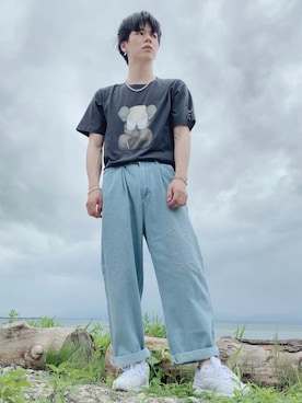 「BASQUE magenta（バスクマゼンタ）のアイテム（パンツ）」を使った、nissyさん（メンズ・167cm）の秋コーディネート