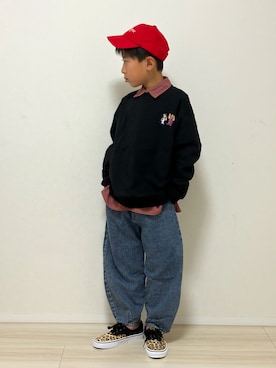 「VANS(バンズ)のアイテム」を使った、S♡K♡K♡さん(キッズ・131cm)の冬コーディネート