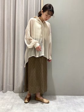 「シア―ブラウス」｜「アイテム（腕時計）」を使った、ｈｉｉｒｏさん（レディース・163cm）の夏コーディネート