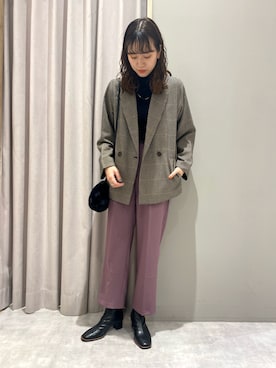 「黒タートルネック」｜「アイテム（アクセサリー）」を使った、ｈｉｉｒｏさん（レディース・163cm）の秋コーディネート