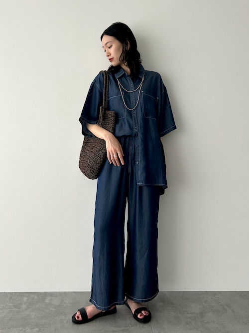 Samansa Mos2 blue presshiiroさんのデニムパンツを使った 