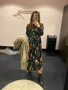【極美品】ANERI COCO FLOWER DRESS プリーツ シフォン 極美品】ANERI COCO FLOWER DRESS プリーツ シフォン