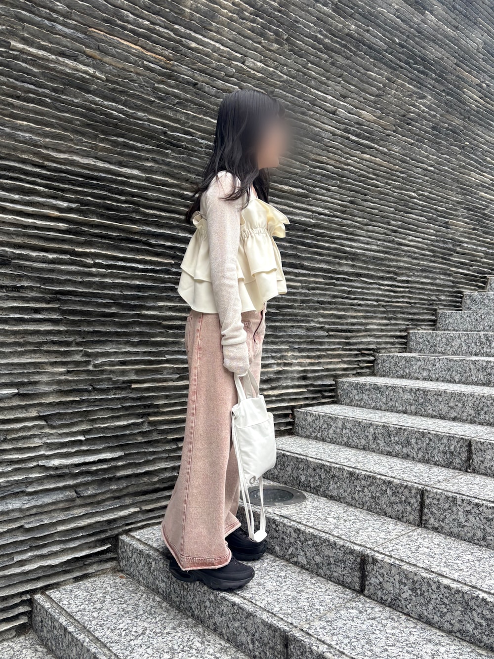 Ameri（アメリ）の「MEDI INVERT SUSPENDER DENIM SKIRT（デニム