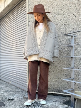 「ニットカーディガン」｜「アイテム（ブルゾン）」を使った、anap mimpiさん（レディース・160cm）の冬コーディネート