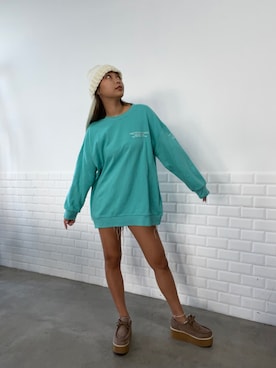 「スエット」｜「アイテム（モカシン/デッキシューズ）」を使った、anap mimpiさん（レディース・160cm）の秋コーディネート