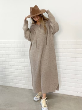 「ハットコーデ」｜「アイテム（ワンピース/ドレス）」を使った、anap mimpiさん（レディース・160cm）の秋コーディネート