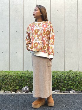 「スエット」｜「アイテム（ブーツ）」を使った、anap mimpiさん（レディース・160cm）の秋コーディネート
