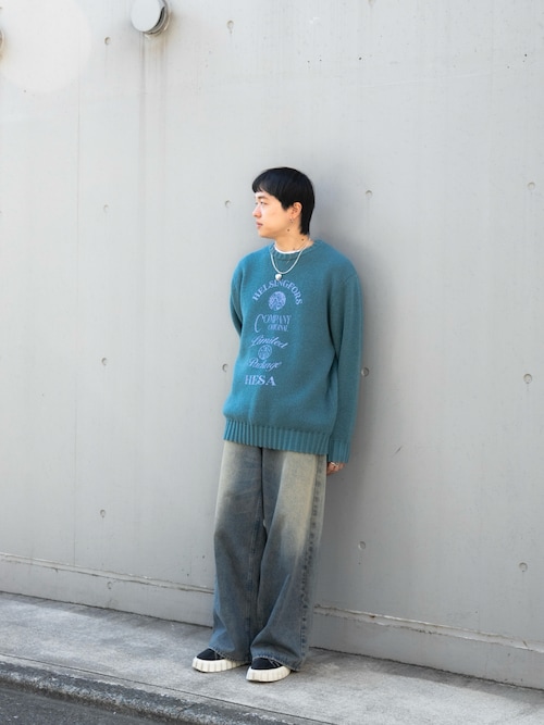 セール】『洗濯可』グラフィックプリントニット（ニット