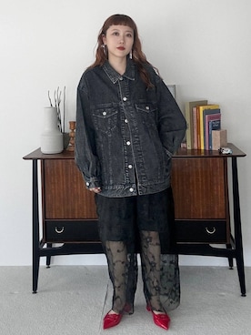 「若見え」｜「アイテム（デニムジャケット）」を使った、サトムラさん（レディース・164cm）の夏コーディネート