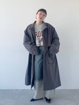 「若見え」｜「アイテム（トレンチコート）」を使った、サトムラさん（レディース・164cm）の冬コーディネート