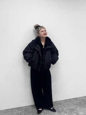 「アイテム（スウェットパンツ）」を使った、サトムラさん（レディース・164cm）の秋コーディネート