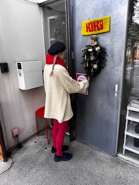 「アイテム（ニット/セーター）」を使った、サトムラさん（レディース・164cm・30代）の冬コーディネート