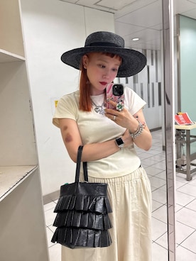 「アイテム（帽子）」を使った、サトムラさん（レディース・164cm・30代）の夏コーディネート