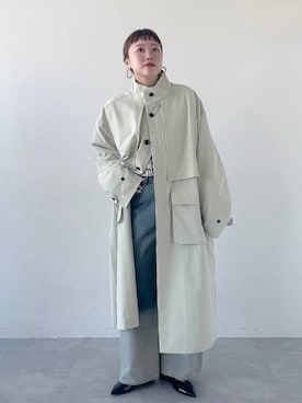 「若見え」｜「アイテム（トレンチコート）」を使った、サトムラさん（レディース・164cm）の冬コーディネート