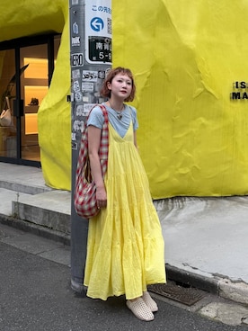 「BAYFLOW（ベイフロー）のアイテム」を使った、サトムラさん（レディース・164cm）の夏コーディネート