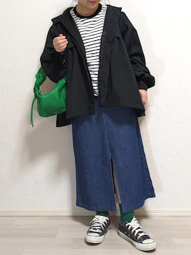 「MERLOT（メルロー）のアイテム（その他アウター）」を使った、MＩNAさん（レディース・150cm）の春コーディネート