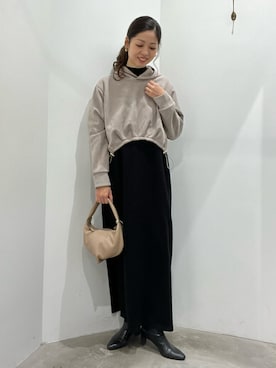 「YECCA VECCA（イェッカヴェッカ）のアイテム（ワンピース/ドレス）」を使った、Funatto♡さん（レディース・162cm）の冬コーディネート