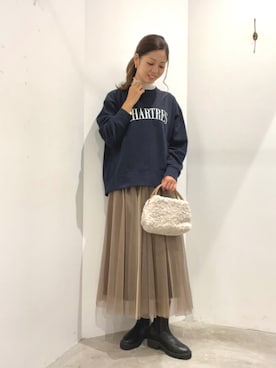 「YECCA VECCA（イェッカヴェッカ）のアイテム」を使った、Funatto♡さん（レディース・162cm）の秋コーディネート