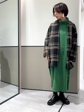 「YECCA VECCA（イェッカヴェッカ）のアイテム（ワンピース/ドレス）」を使った、harukaさん（レディース・154cm）の冬コーディネート